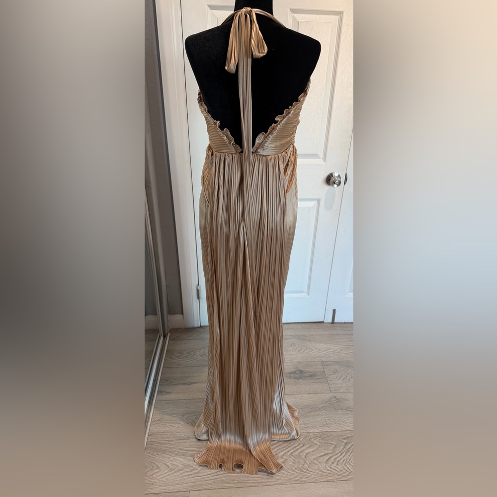 Elegant Tan Maxi Dress - Picture 3 of 9